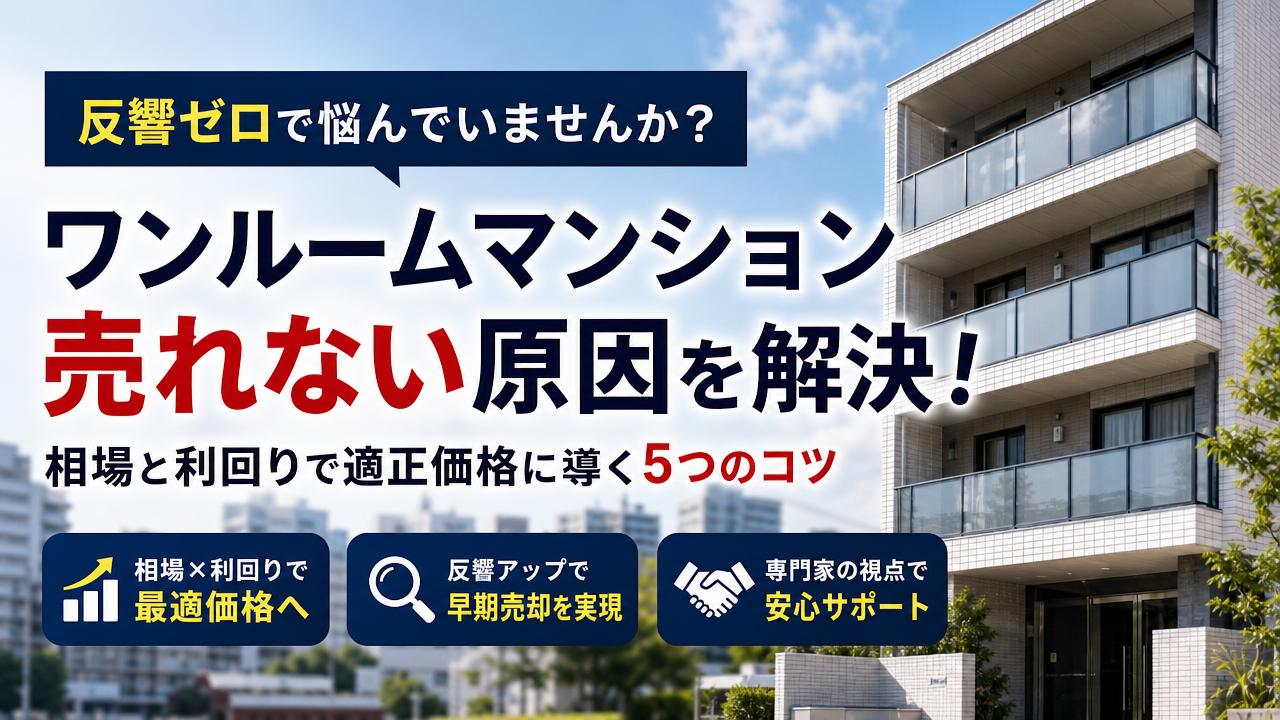 ワンルームマンションが売れない時の理由と対策!相場と利回りで適正価格へ導くコツ