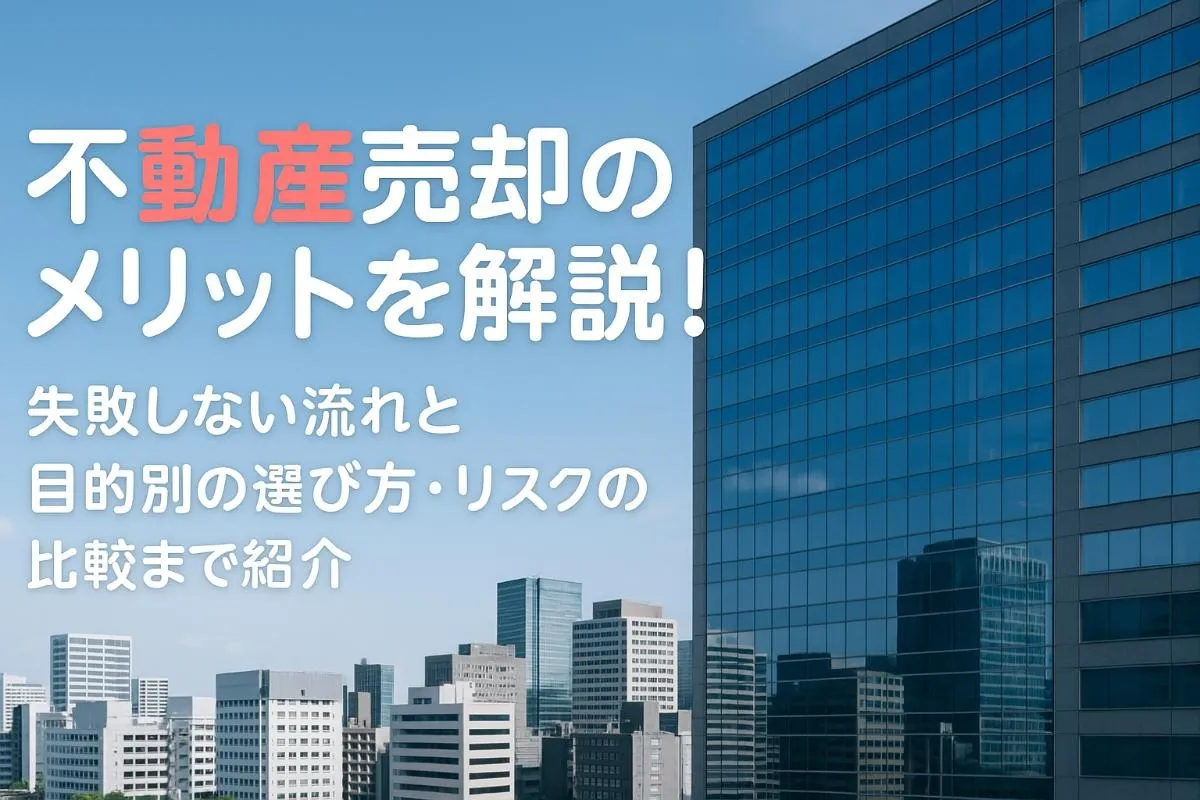 不動産売却のメリットを解説！失敗しない流れと目的別の選び方・リスクの比較まで紹介