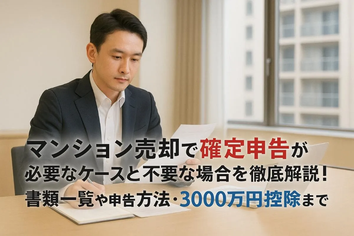 マンション売却で確定申告が必要なケースと不要な場合を徹底解説！書類一覧や申告方法・3000万円控除まで網羅
