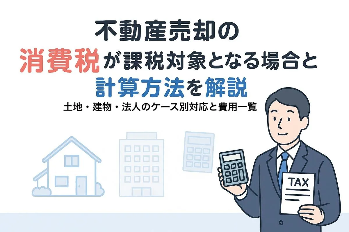 不動産売却の消費税が課税対象となる場合と計算方法を解説｜土地・建物・法人のケース別対応と費用一覧