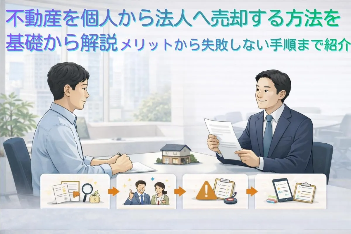 不動産を個人から法人へ売却する方法を基礎から解説｜メリットから失敗しない手順まで紹介