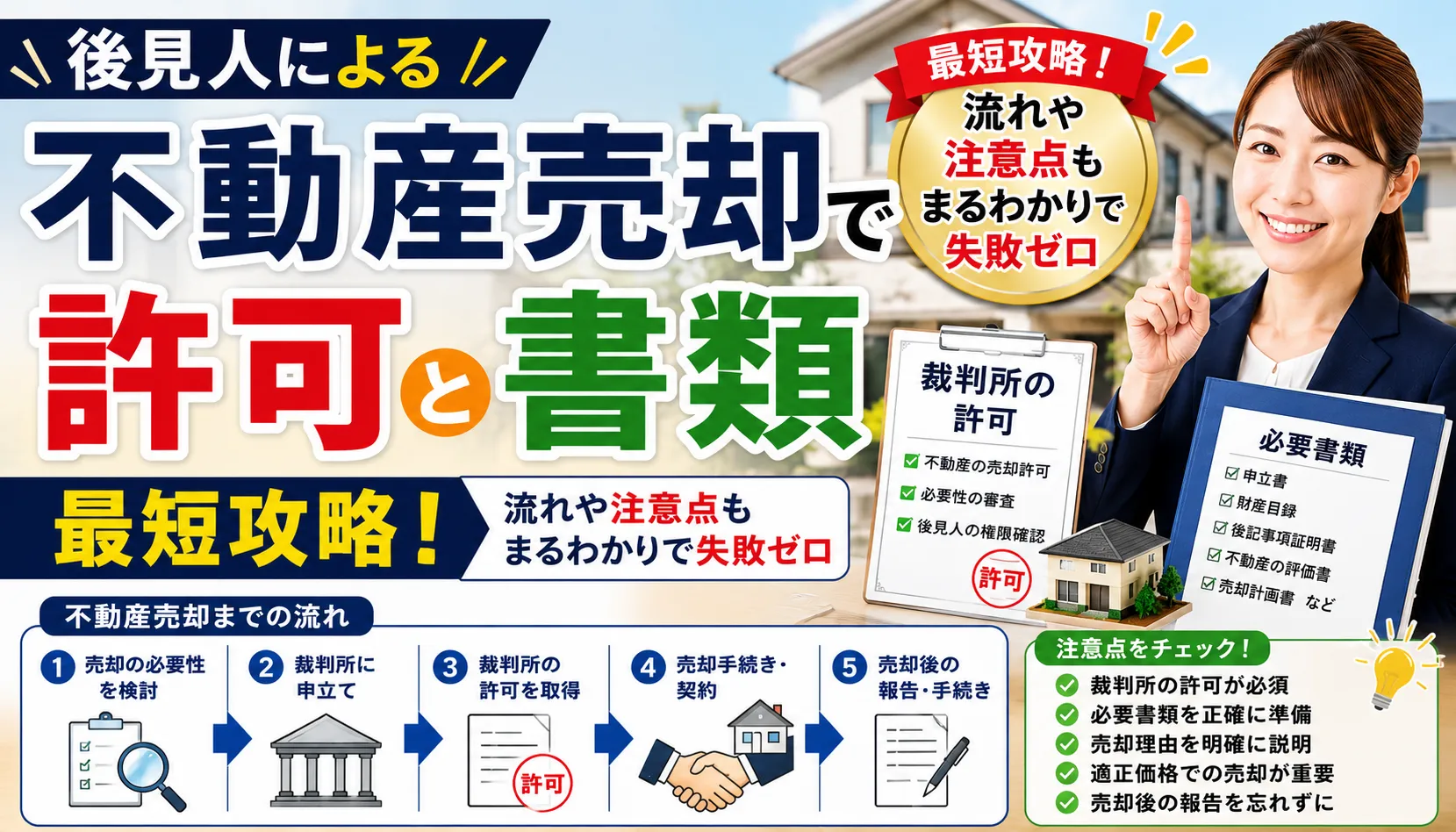 後見人による不動産売却で許可と書類を最短攻略!流れや注意点もまるわかりで失敗ゼロ