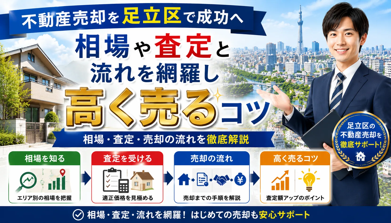 不動産売却を足立区で成功へ　相場や査定と流れを網羅し高く売るコツ