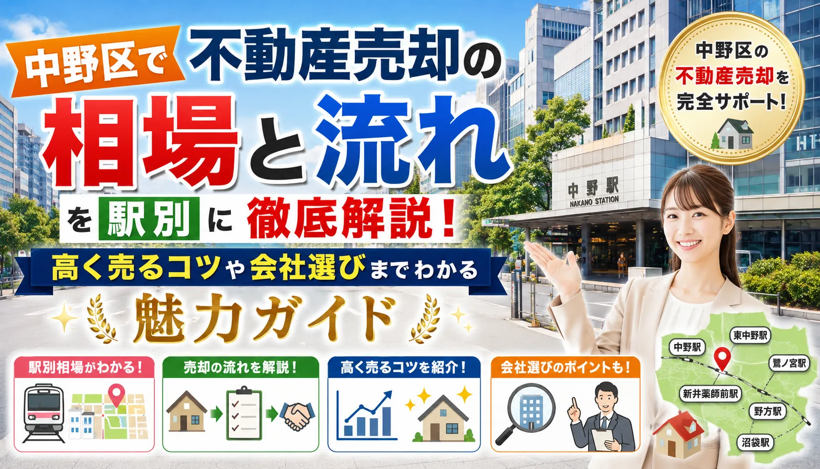 中野区で不動産売却の相場と流れを駅別に徹底解説！高く売るコツや会社選びまでわかる魅力ガイド