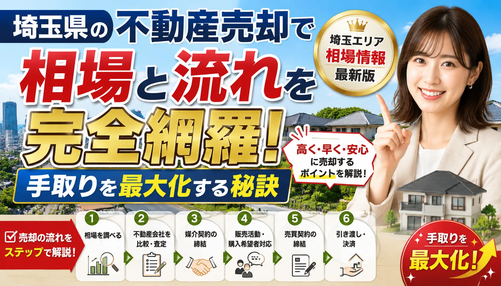 埼玉県の不動産売却で相場と流れを完全網羅!手取りを最大化する秘訣