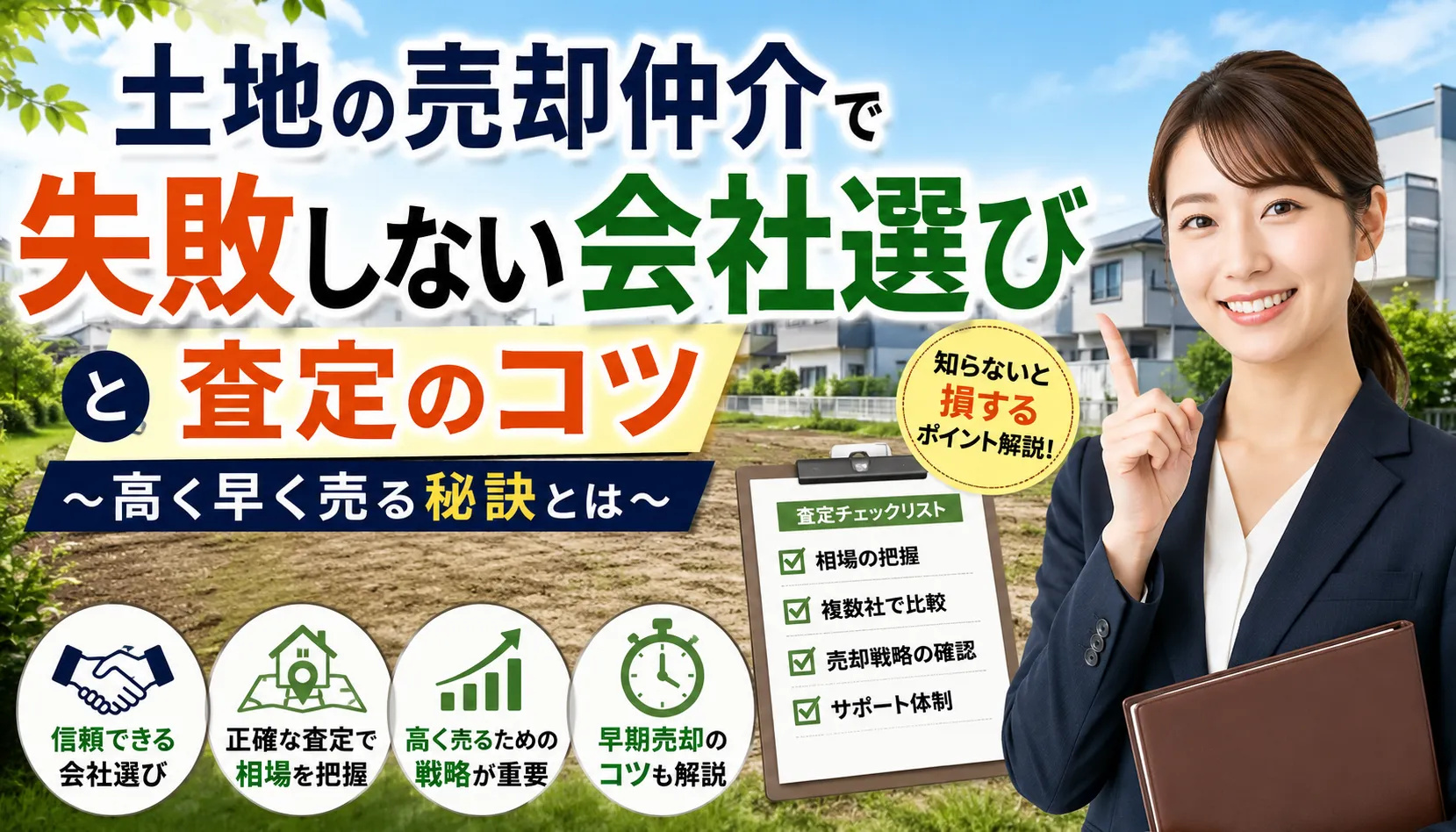 土地の売却仲介で失敗しない会社選びと査定のコツ〜高く早く売る秘訣とは〜
