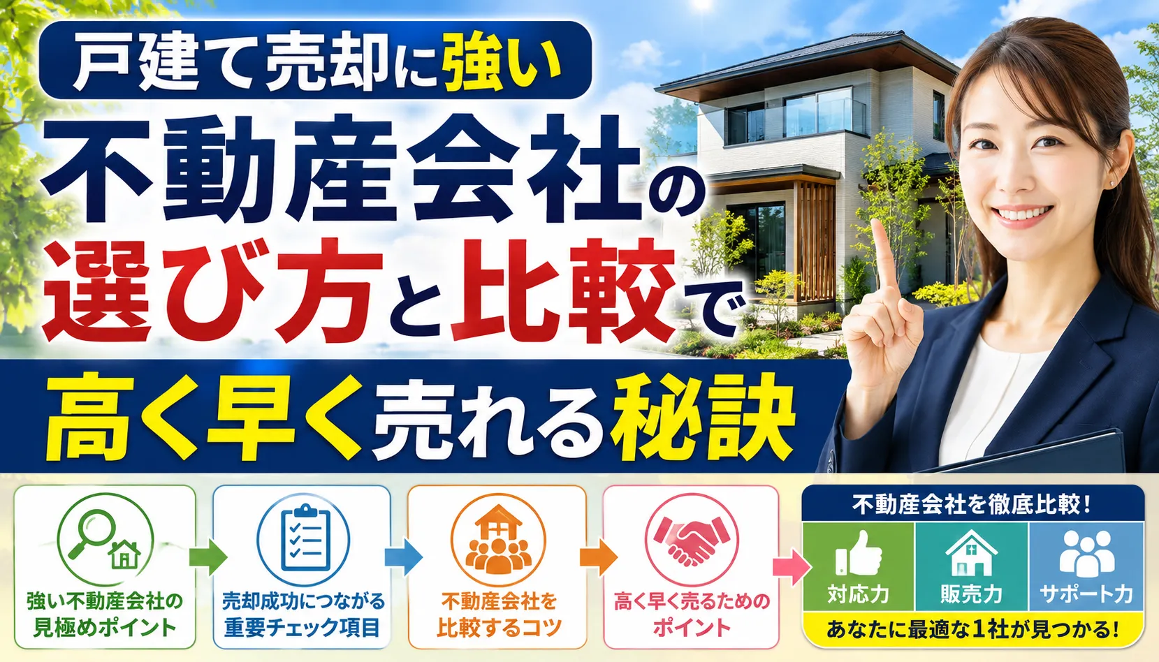 戸建て売却に強い不動産会社の選び方と比較で高く早く売れる秘訣