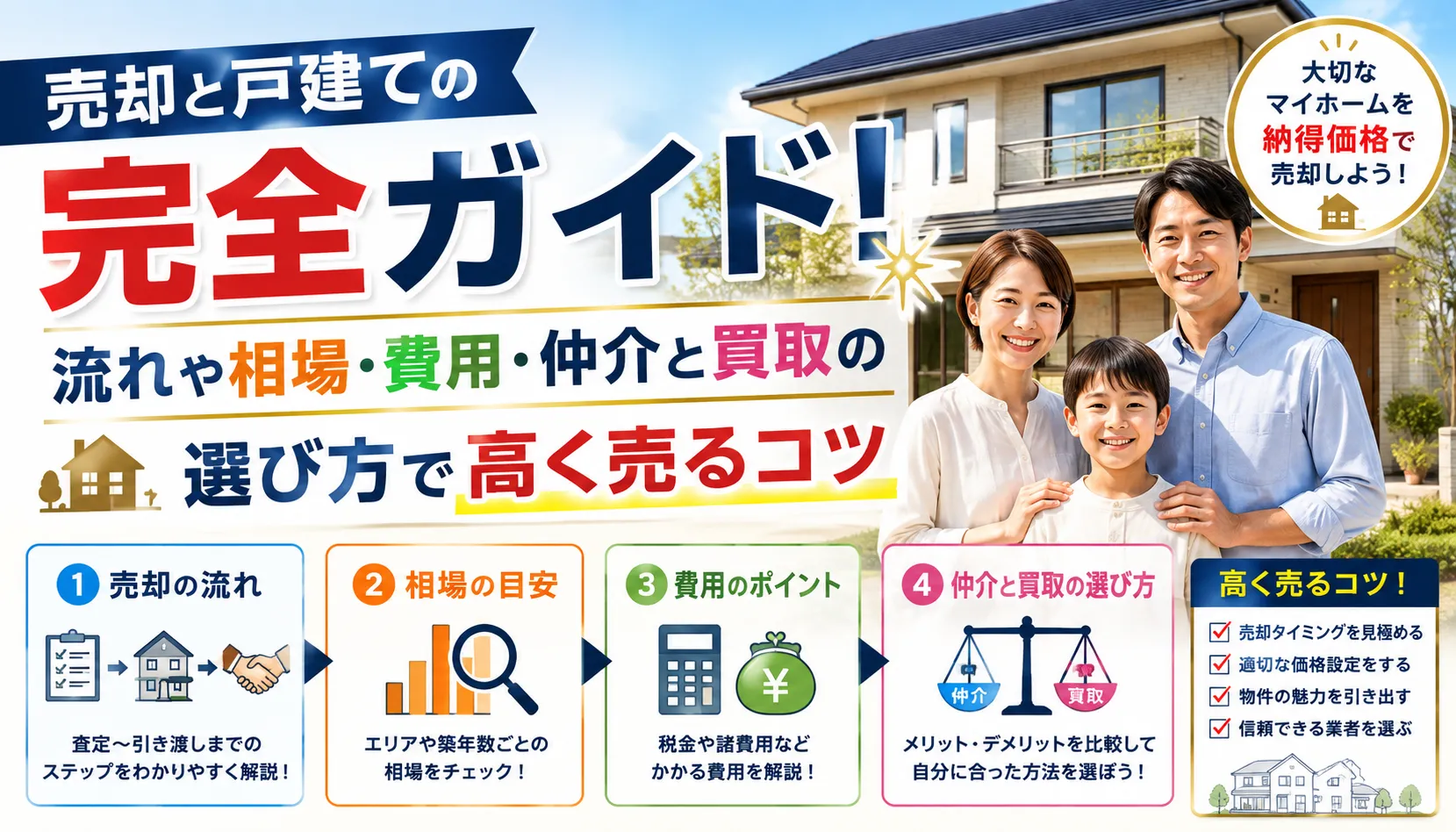 売却と戸建ての完全ガイド!流れや相場・費用・仲介と買取の選び方で高く売るコツ