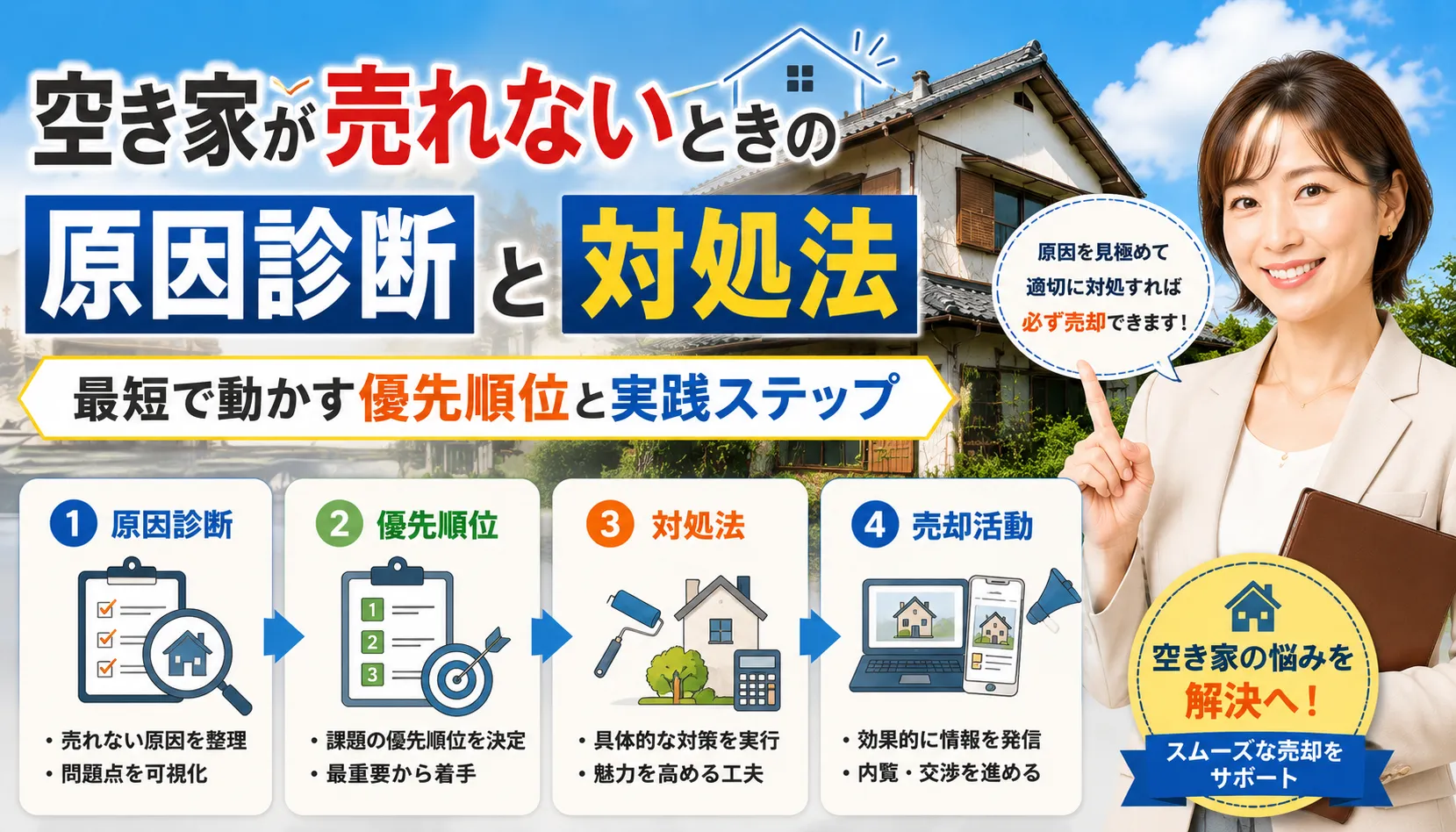 空き家が売れないときの原因診断と対処法―最短で動かす優先順位と実践ステップ