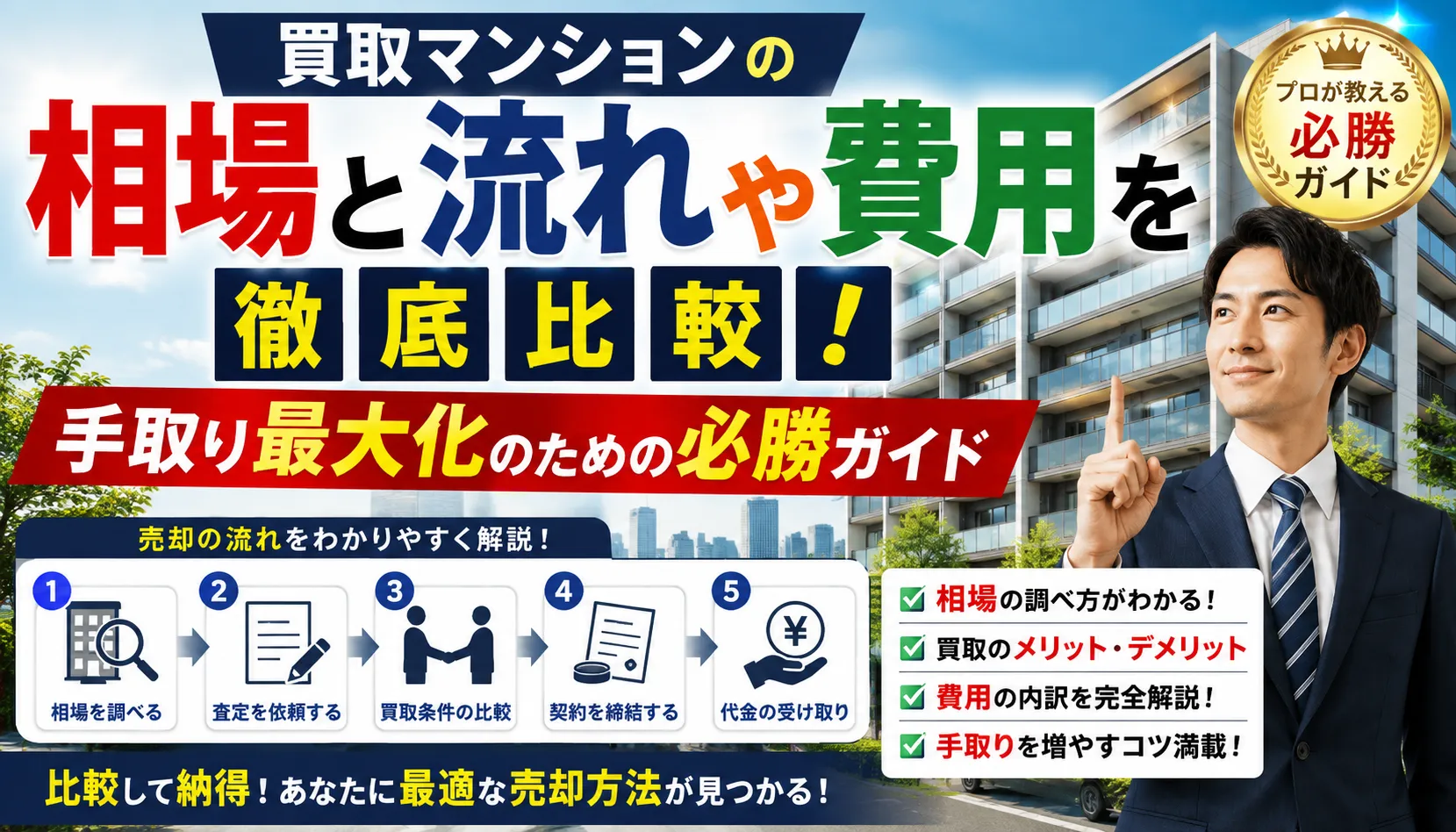 買取マンションの相場と流れや費用を徹底比較!手取り最大化のための必勝ガイド