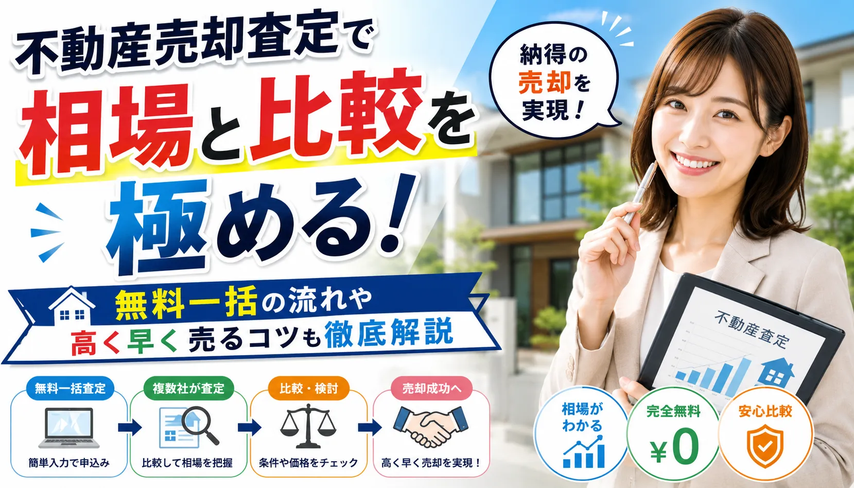 不動産売却査定で相場と比較を極める！無料一括の流れや高く早く売るコツも徹底解説
