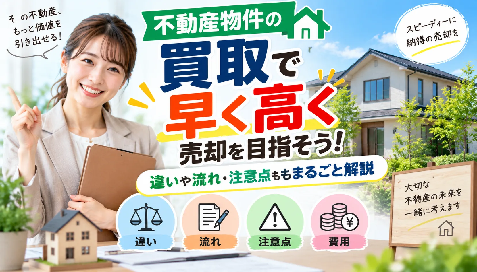 不動産物件の買取で早く高く売却を目指そう!違いや流れ・注意点もまるごと解説